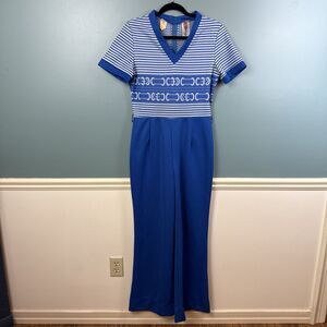 Vintage 70s Happenings Western Cowgirl Jumpsuit Women's Size 12 Wide Leg Rodeo